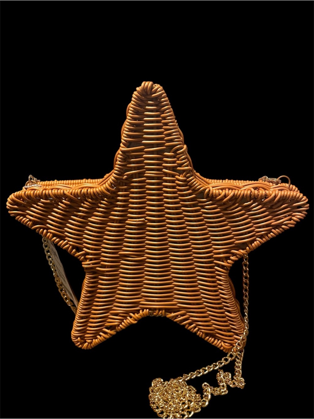 Tommy Bahama Viral Starfish Wicker Crossbody Bag Chain Strap Gold Tone NWT - Picture 3 of 5
